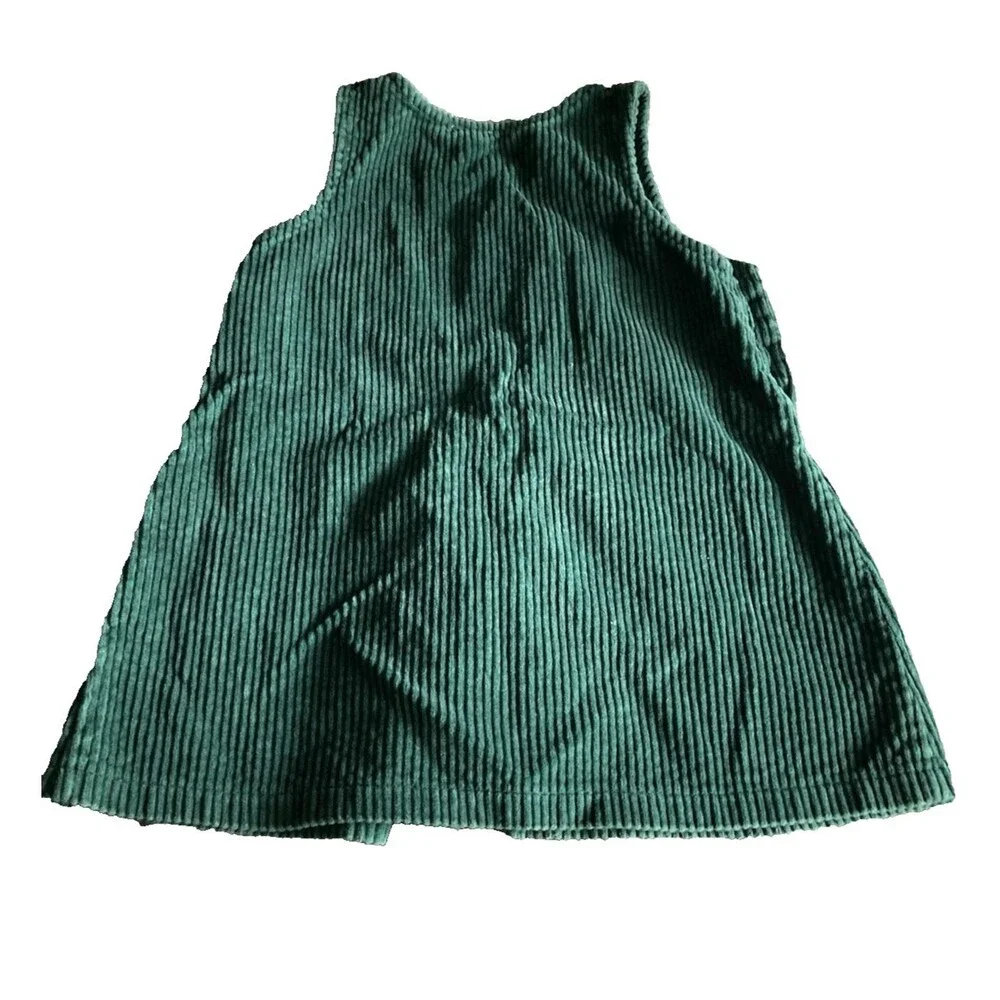 Vintage Sesame Street Green Corduroy Dress 3T Toddler Girl Embroidered Jumper
